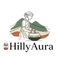 Traditional woman preparing homemade achar and beverages with hills background - HillyAura logo